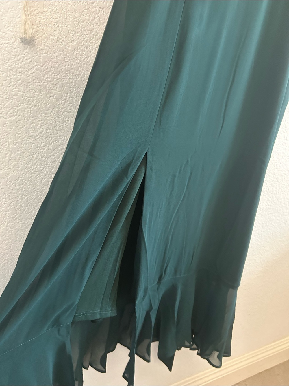 SHOW ME YOUR MUMU Claire Elegant Emerald Chiffon Midi Dress Bridesmaid NWT - Picture 13 of 16